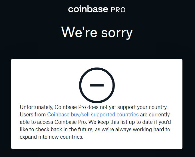 coinbase pro не поддерживает Россию
